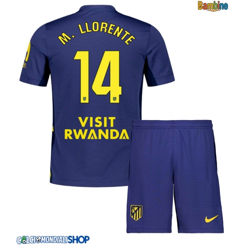Maglie da calcio Atletico Madrid Marcos Llorente #14 Seconda Maglia Bambino 2025-26 Manica Corta + Pantaloni corti)